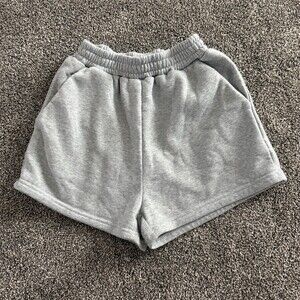 SHEIN Sweat Shorts Womens Size S Heather Gray Fleece Lined Elastic Waist